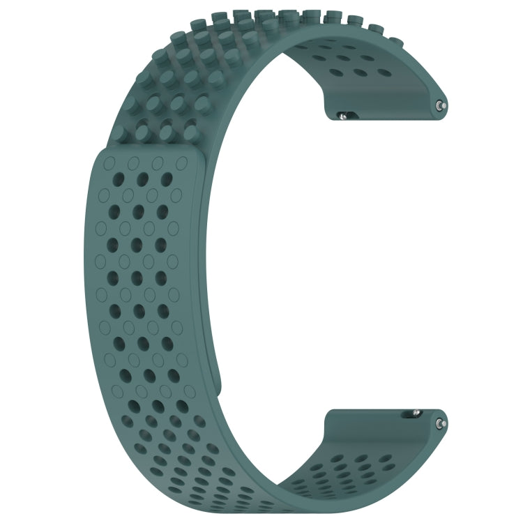 For Garmin Vivomove Sport 20mm Holes Breathable 3D Dots Silicone Watch Band(Olive Green) - Watch Bands by PMC Jewellery | Online Shopping South Africa | PMC Jewellery