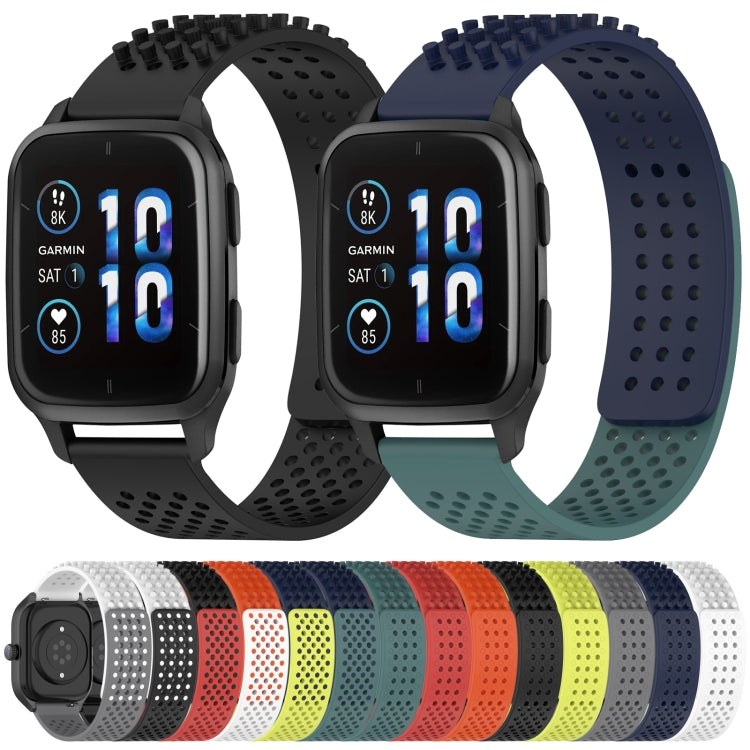 For Garmin Forerunner 245 20mm Holes Breathable 3D Dots Silicone Watch Band(Lime Green) - Watch Bands by PMC TechLife | Online Shopping South Africa | PMC TechLife