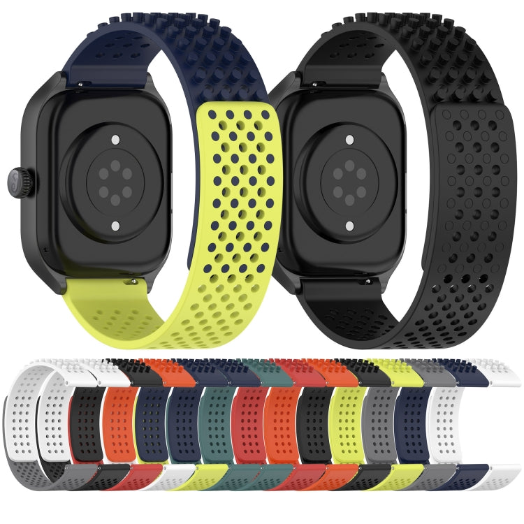 For GarminMove Trend 20mm Holes Breathable 3D Dots Silicone Watch Band(White+Black) - Watch Bands by PMC Jewellery | Online Shopping South Africa | PMC Jewellery