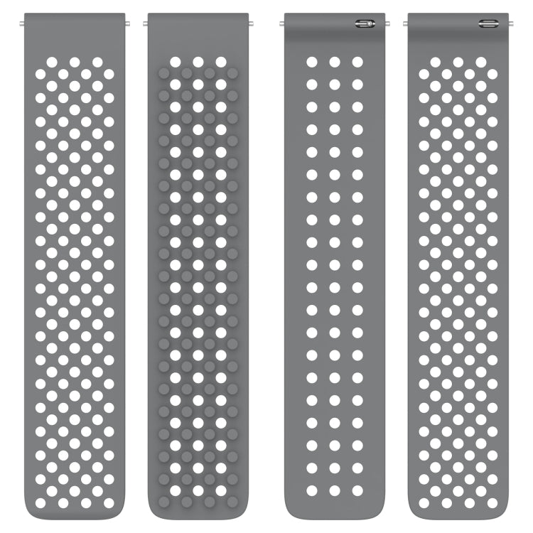 For Garmin Vivoactive3 Music 20mm Holes Breathable 3D Dots Silicone Watch Band(Grey) - Watch Bands by PMC Jewellery | Online Shopping South Africa | PMC Jewellery