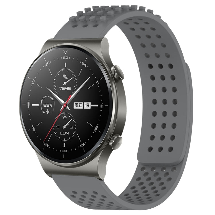 For Huawei GT2 Pro 22mm Holes Breathable 3D Dots Silicone Watch Band(Grey) - Watch Bands by PMC TechLife | Online Shopping South Africa | PMC TechLife