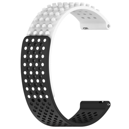 For Xiaomi Watch S2 46mm 22mm Holes Breathable 3D Dots Silicone Watch Band(White+Black) - Watch Bands by PMC Jewellery | Online Shopping South Africa | PMC Jewellery