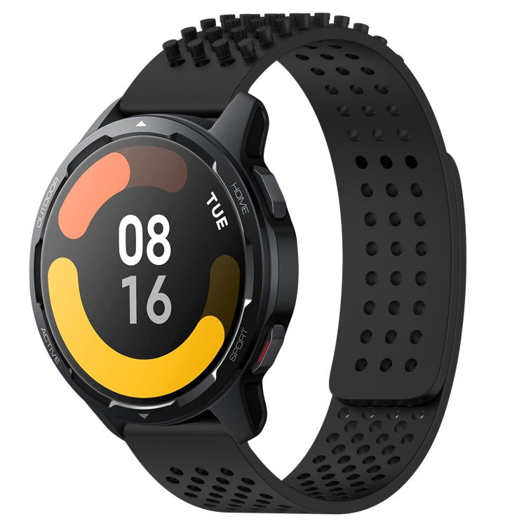 For Xiaomi Watch S1 Active 22mm Holes Breathable 3D Dots Silicone Watch Band(Black) - Watch Bands by PMC Jewellery | Online Shopping South Africa | PMC Jewellery