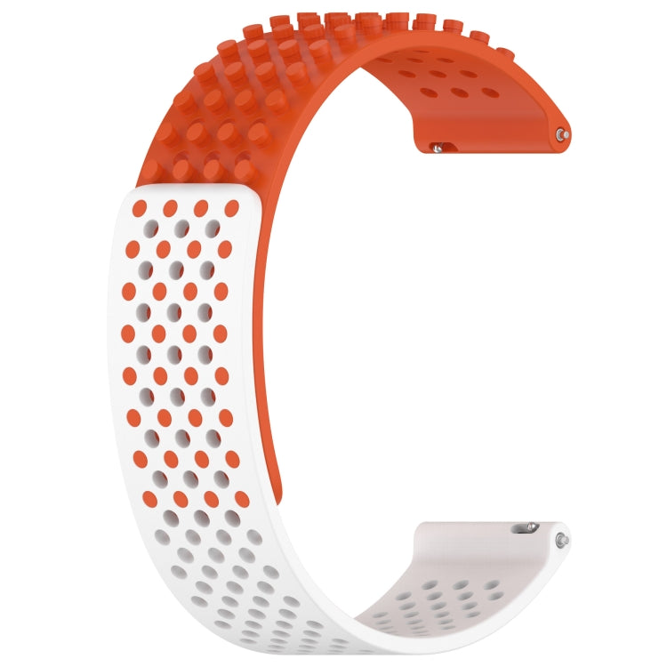 For Xiaomi MI Watch Color 22mm Holes Breathable 3D Dots Silicone Watch Band(Orange+White) - Watch Bands by PMC Jewellery | Online Shopping South Africa | PMC Jewellery