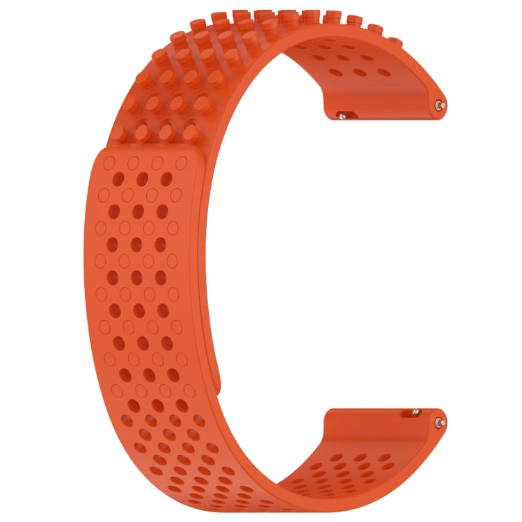 For Xiaomi Haylou RT LS05S 22mm Holes Breathable 3D Dots Silicone Watch Band(Orange) - Watch Bands by PMC Jewellery | Online Shopping South Africa | PMC Jewellery