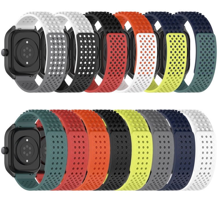 For Xiaomi Haylou GST LS09B 22mm Holes Breathable 3D Dots Silicone Watch Band(Lime Green) - Watch Bands by PMC Jewellery | Online Shopping South Africa | PMC Jewellery