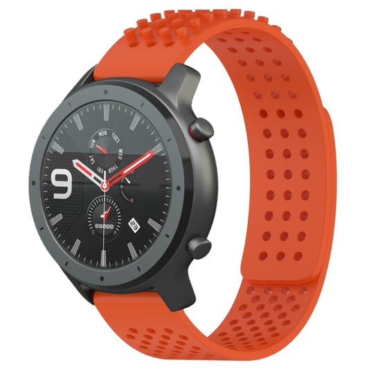 For Amazfit GTR 47mm 22mm Holes Breathable 3D Dots Silicone Watch Band(Orange) - Watch Bands by PMC Jewellery | Online Shopping South Africa | PMC Jewellery