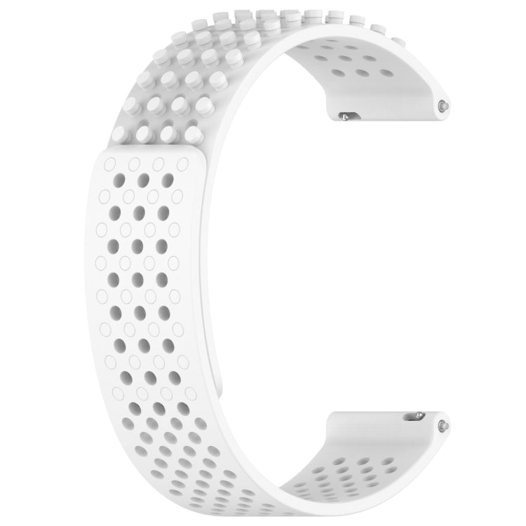 For Amazfit Bip 5 22mm Holes Breathable 3D Dots Silicone Watch Band(White) - Watch Bands by PMC TechLife | Online Shopping South Africa | PMC TechLife