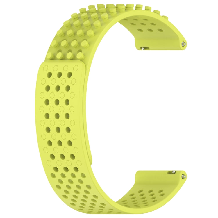 For Garmin Forerunner 255 22mm Holes Breathable 3D Dots Silicone Watch Band(Lime Green) - Watch Bands by PMC TechLife | Online Shopping South Africa | PMC TechLife