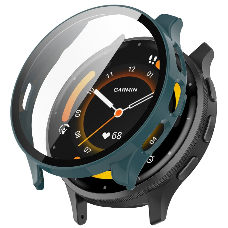 For Garmin Venu 3 PC + Tempered Film Integrated Watch Protective Case(Green) - Watch Cases by PMC TechLife | Online Shopping South Africa | PMC TechLife | Buy Now Pay Later Mobicred