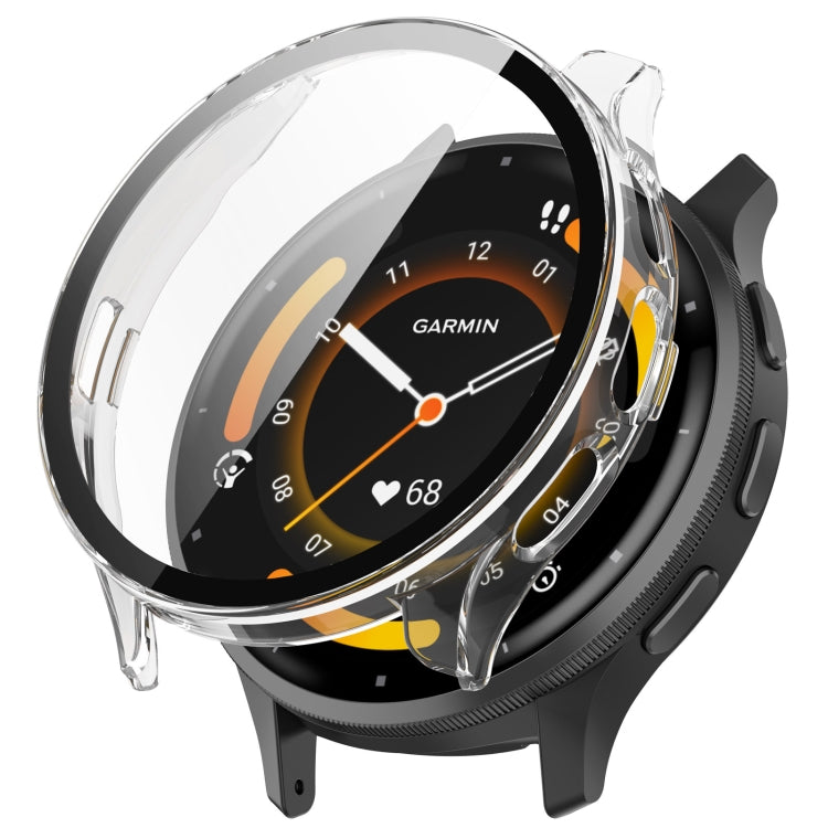 For Garmin Venu 3 PC + Tempered Film Integrated Watch Protective Case(Transparent) - Watch Cases by PMC TechLife | Online Shopping South Africa | PMC TechLife | Buy Now Pay Later Mobicred