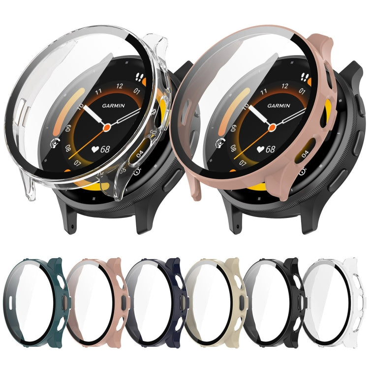 For Garmin Venu 3S PC + Tempered Film Integrated Watch Protective Case(Black) - Watch Cases by PMC TechLife | Online Shopping South Africa | PMC TechLife | Buy Now Pay Later Mobicred