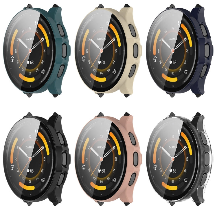 For Garmin Venu 3S PC + Tempered Film Integrated Watch Protective Case(Black) - Watch Cases by PMC TechLife | Online Shopping South Africa | PMC TechLife | Buy Now Pay Later Mobicred