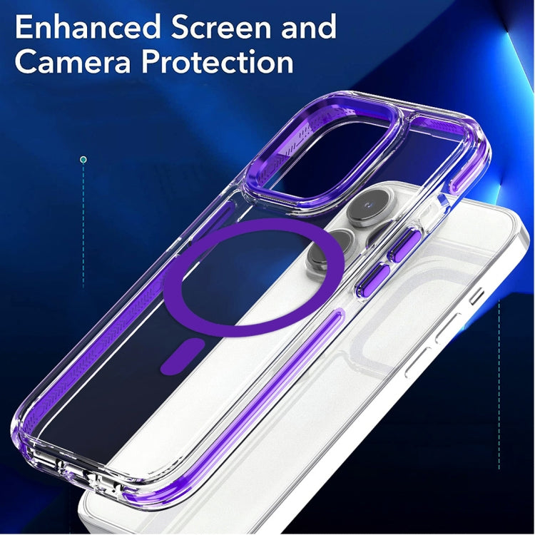 For iPhone 15 Dual-color MagSafe TPU Hybrid Clear PC Shockproof Phone Case(Black) - iPhone 15 Cases by PMC Jewellery | Online Shopping South Africa | PMC Jewellery