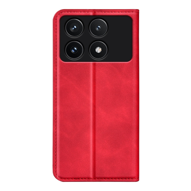 For Xiaomi Redmi K70 Retro-skin Magnetic Suction Leather Phone Case(Red) - K70 Cases by PMC Jewellery | Online Shopping South Africa | PMC Jewellery | Buy Now Pay Later Mobicred