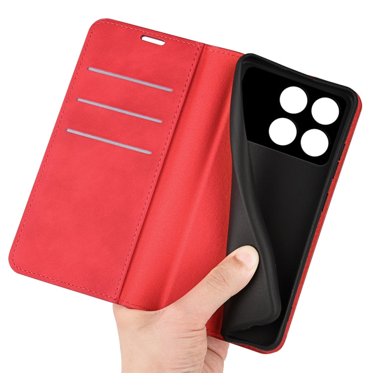 For Xiaomi Redmi K70 Retro-skin Magnetic Suction Leather Phone Case(Red) - K70 Cases by PMC Jewellery | Online Shopping South Africa | PMC Jewellery | Buy Now Pay Later Mobicred