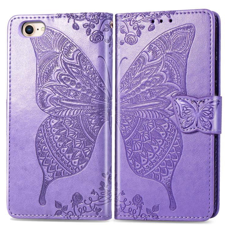 For iPhone 16e Butterfly Love Flower Embossed Leather Phone Case(Lavender) - free shipping - PMC TechLife - Order now!