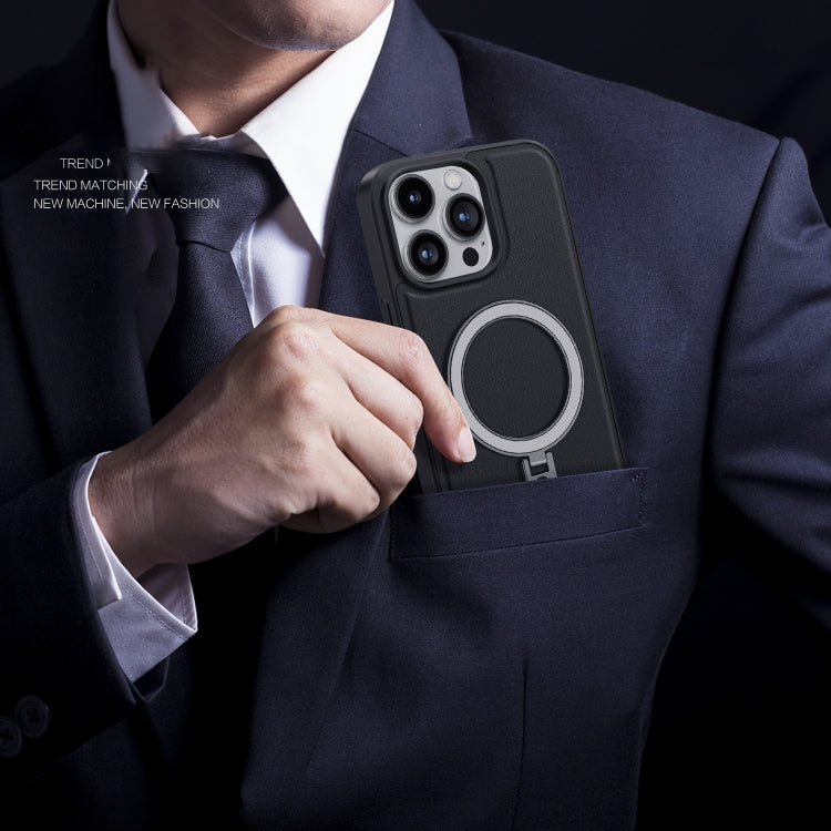 For iPhone 15 Plus Shield MagSafe Magnetic Holder Phone Case(Blue) - iPhone 15 Plus Cases by PMC TechLife | Online Shopping South Africa | PMC TechLife