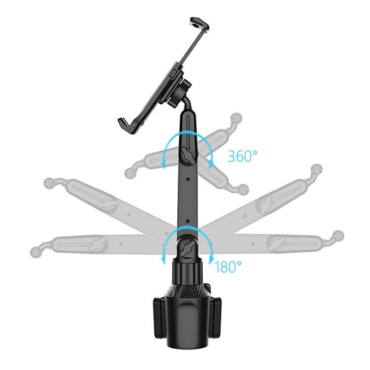 CUP-B16 Universal Long Neck 2 Shaft Rotating Car Cup Mount Phone Holder - Car Drink Holders by PMC TechLife | Online Shopping South Africa | PMC TechLife | Buy Now Pay Later Mobicred