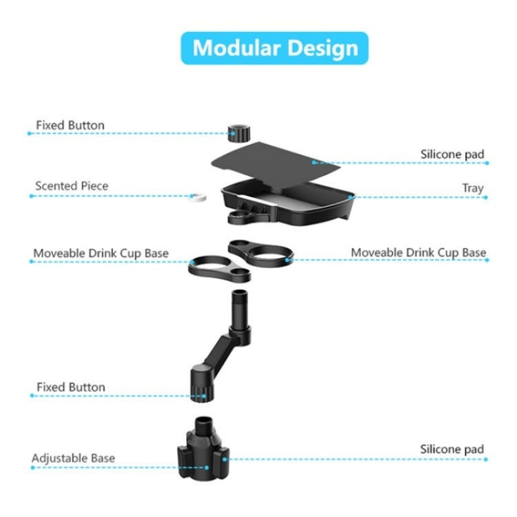 D05 Rotation Meal Tray Phone Stand Car Dining Table Plastic Car Cup Holder Mount Dual Drink Bracket - Car Drink Holders by PMC TechLife | Online Shopping South Africa | PMC TechLife | Buy Now Pay Later Mobicred