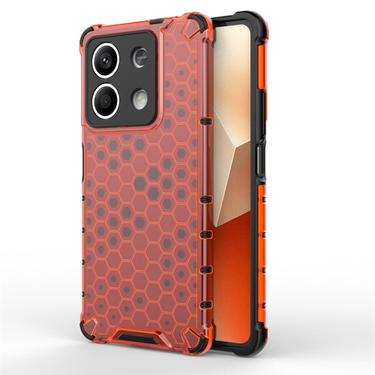 For Redmi Note 13 Shockproof Honeycomb Phone Case(Red) - Xiaomi Cases by PMC TechLife | Online Shopping South Africa | PMC TechLife | Buy Now Pay Later Mobicred