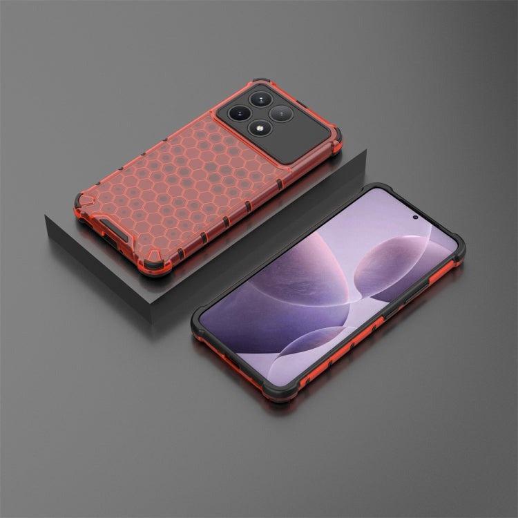 For Redmi K70 Pro Shockproof Honeycomb Phone Case(Red) - Xiaomi Cases by PMC TechLife | Online Shopping South Africa | PMC TechLife | Buy Now Pay Later Mobicred