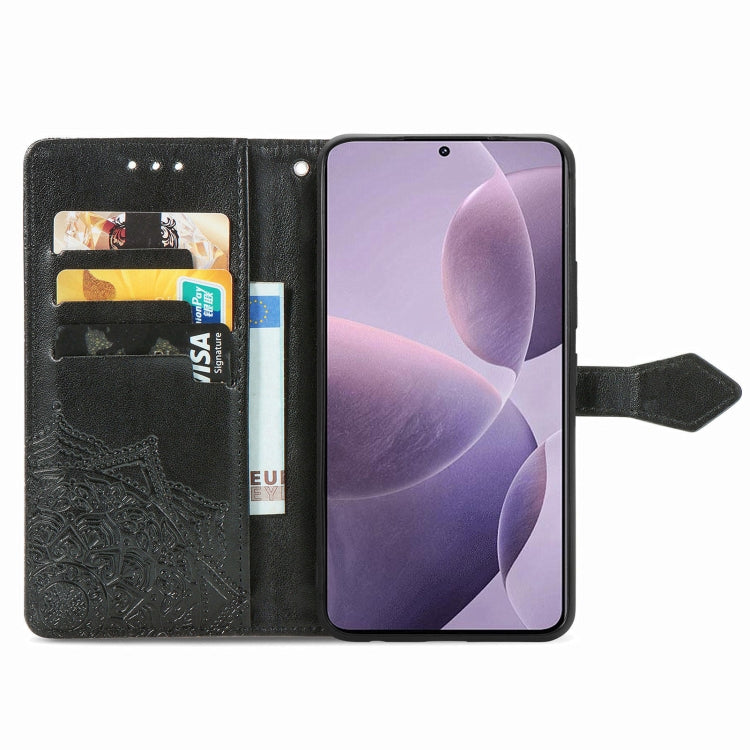 For Xiaomi Redmi K70 Mandala Flower Embossed Leather Phone Case(Black) - K70 Cases by PMC Jewellery | Online Shopping South Africa | PMC Jewellery | Buy Now Pay Later Mobicred