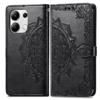 For Xiaomi Redmi Note 13 4G Mandala Flower Embossed Leather Phone Case(Black) - Note 13 Cases by PMC Jewellery | Online Shopping South Africa | PMC Jewellery | Buy Now Pay Later Mobicred