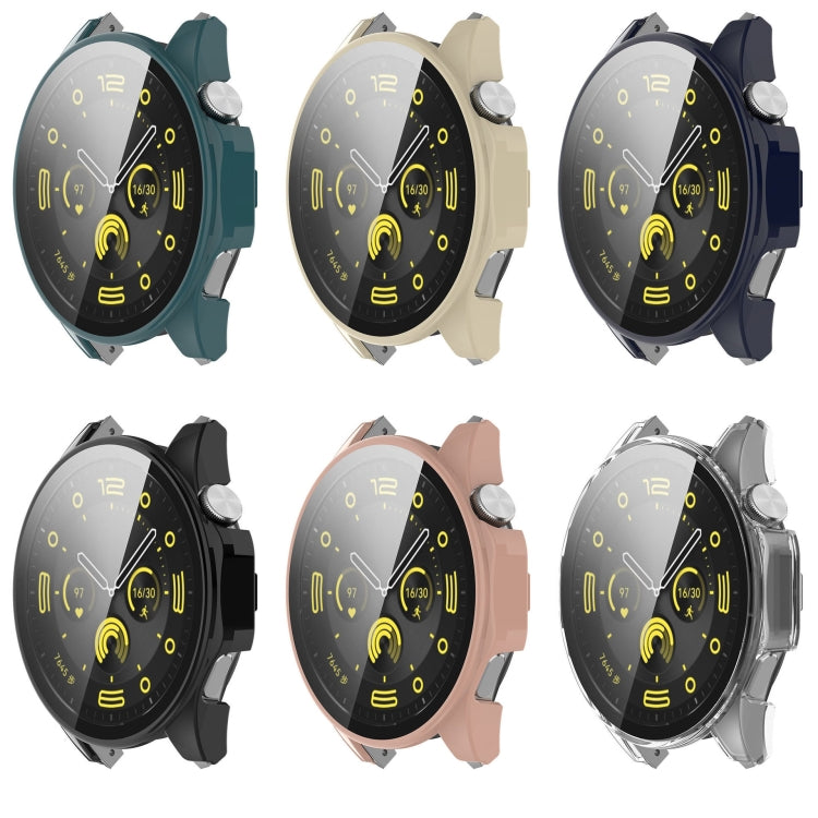 For Huawei Watch GT 4 46mm PC + Tempered Film Integrated Watch Protective Case(Blue) - Watch Cases by PMC TechLife | Online Shopping South Africa | PMC TechLife | Buy Now Pay Later Mobicred