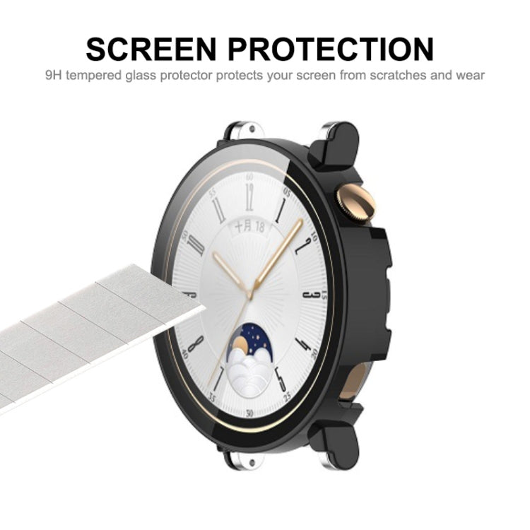 For Huawei Watch GT 4 41mm ENKAY Hat-Prince Full Coverage PC + Tempered Film Integrated Watch Protective Case(Black) - Watch Cases by ENKAY | Online Shopping South Africa | PMC Jewellery | Buy Now Pay Later Mobicred