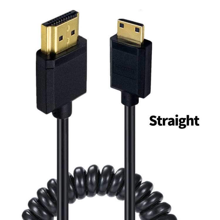 JUNSUNMAY 4K 60Hz Mini HDMI Male to HDMI 2.0V Male Spring Cable, Length:1.8m(Straight) - Cable by JUNSUNMAY | Online Shopping South Africa | PMC Jewellery | Buy Now Pay Later Mobicred