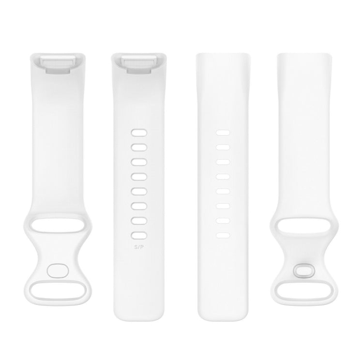 For Fitbit Charge 6 Solid Color Butterfly Buckle Silicone Watch Band, Size:S Size(White) - free shipping - PMC TechLife - Order now!