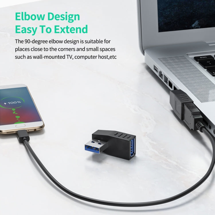 ENKAY USB 3.0 Adapter 90 Degree Angle Male to Female Combo Coupler Extender Connector, Angle:Vertical Up + Down - USB 3.0 by ENKAY | Online Shopping South Africa | PMC Jewellery | Buy Now Pay Later Mobicred