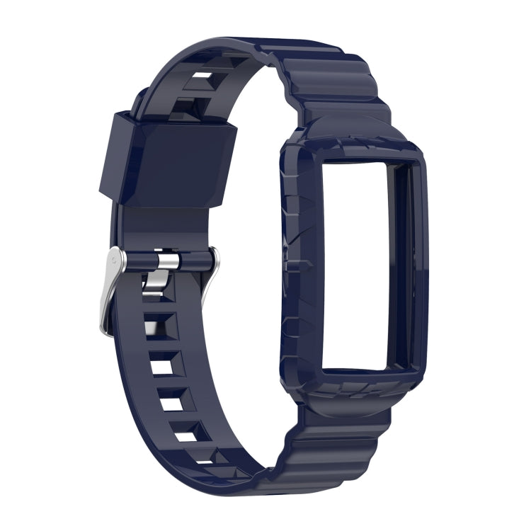 For Fitbit Charge 6 / 5 / 4 / 3 Armor Integrated TPU Watch Band(Navy Blue) - Watch Bands by PMC Jewellery | Online Shopping South Africa | PMC Jewellery | Buy Now Pay Later Mobicred