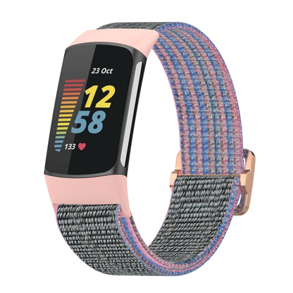 For Fitbit Charge 6 Elastic Nylon Braid Watch Band(Pink) - Watch Bands by PMC Jewellery | Online Shopping South Africa | PMC Jewellery | Buy Now Pay Later Mobicred