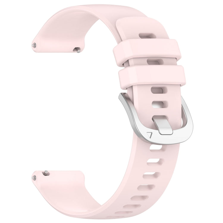 For Garmin Vivoactive 5 Liquid Glossy Silver Buckle Silicone Watch Band(Pink) - Watch Bands by PMC TechLife | Online Shopping South Africa | PMC TechLife