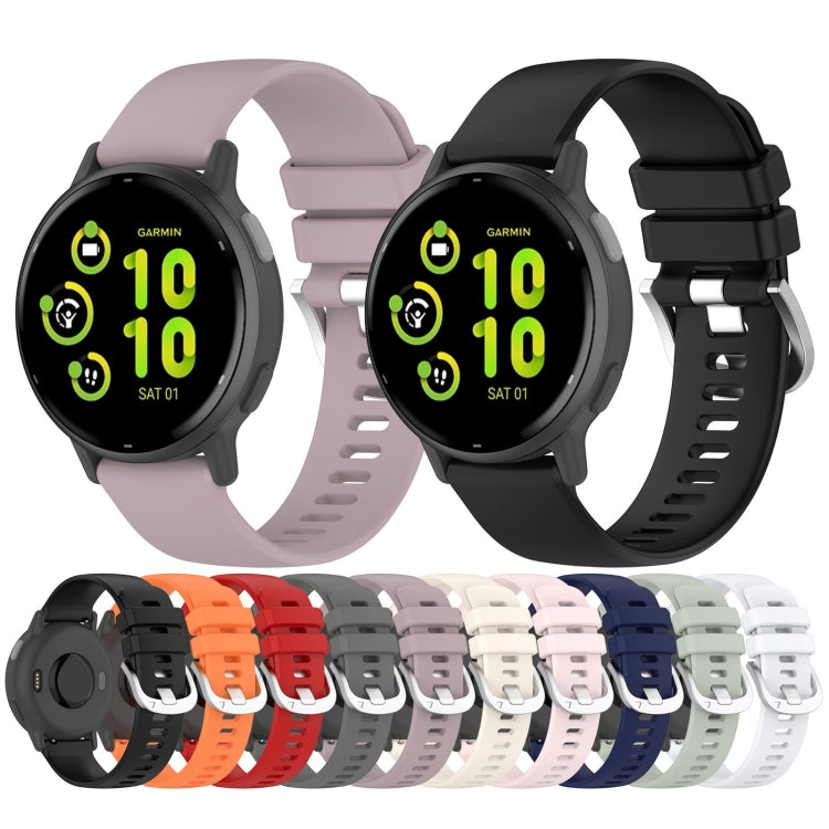 For Garmin Active5 Liquid Glossy Silver Buckle Silicone Watch Band(White) - free shipping - PMC TechLife - Order now!