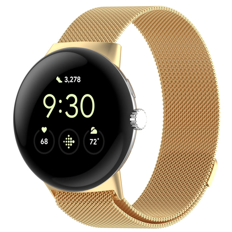 For Google Pixel Watch 2 Milan Magnetic Steel Mesh Watch Band(Gold) - Watch Cases by PMC TechLife | Online Shopping South Africa | PMC TechLife | Buy Now Pay Later Mobicred