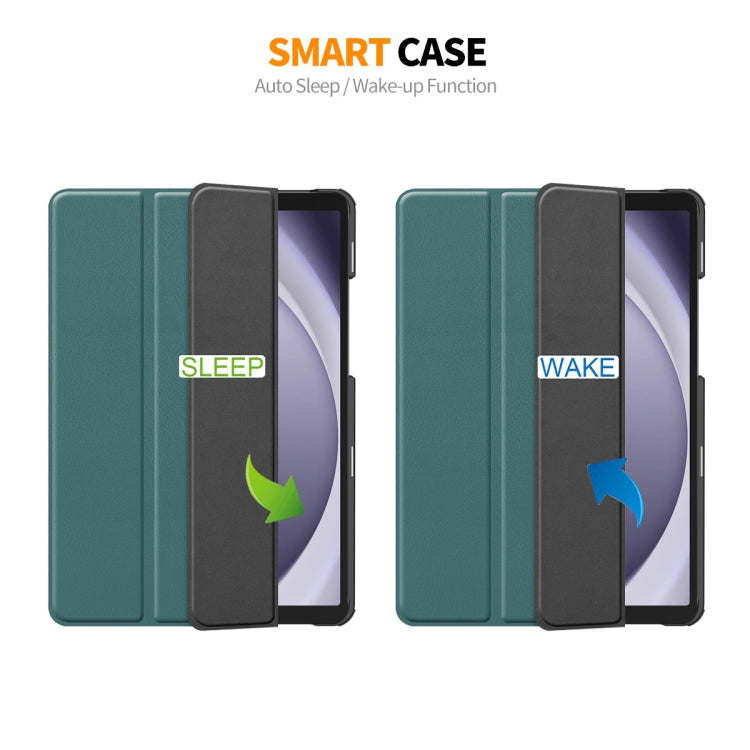 For Samsung Galaxy Tab A9 8.7 ENKAY Tri-fold Custer Texture Leather Smart Tablet Case(Grey) - free shipping - PMc TechLife - Order now!