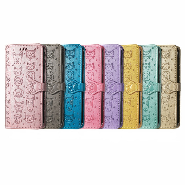 For Realme 12 Pro Cat and Dog Embossed Leather Phone Case(Rose Gold) - Realme Cases by PMC TechLife | Online Shopping South Africa | PMC TechLife | Buy Now Pay Later Mobicred