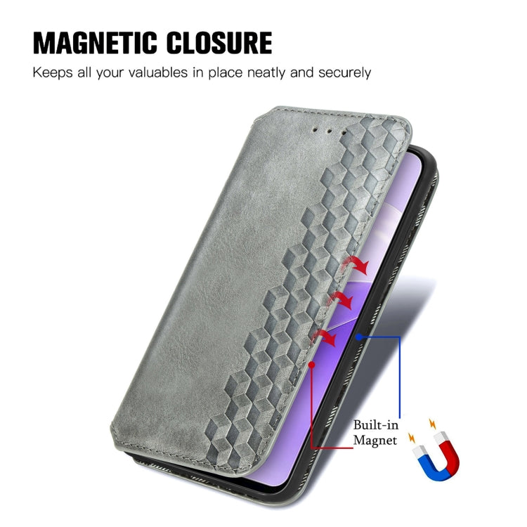 For Ulefone Note 15 Cubic Grid Pressed Magnetic Leather Phone Case(Grey) - Ulefone Cases by PMC Jewellery | Online Shopping South Africa | PMC Jewellery | Buy Now Pay Later Mobicred