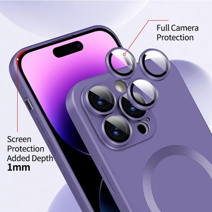 For iPhone 15 Pro ENKAY MagSafe Matte TPU Phone Case with Lens Film(Silver) - iPhone 15 Pro Cases by ENKAY | Online Shopping South Africa | PMC Jewellery | Buy Now Pay Later Mobicred