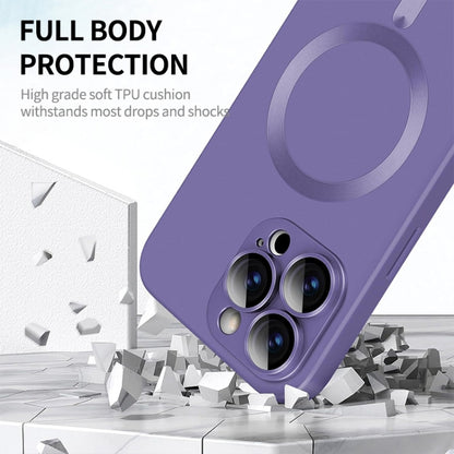 For iPhone 16 Pro ENKAY MagSafe Matte TPU Phone Case with Lens Film(Purple) - iPhone 16 Pro Cases by ENKAY | Online Shopping South Africa | PMC Jewellery | Buy Now Pay Later Mobicred