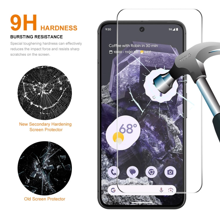 For Google Pixel 8 10pcs ENKAY Hat-Prince 0.26mm 9H 2.5D High Aluminum-silicon Tempered Glass Film - Google Tempered Glass by ENKAY | Online Shopping South Africa | PMC Jewellery