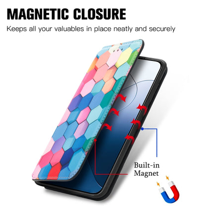 For Xiaomi 14 Pro CaseNeo Colorful Magnetic Leather Phone Case(Colorful Cube) - 14 Pro Cases by PMC Jewellery | Online Shopping South Africa | PMC Jewellery | Buy Now Pay Later Mobicred