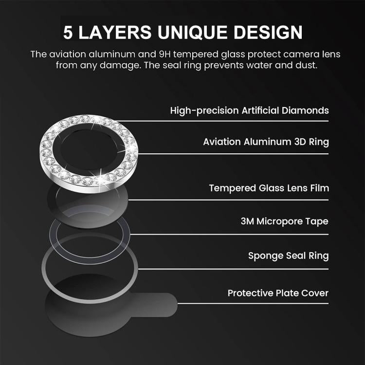 For iPhone 16e ENKAY AR Anti-reflection Individual Diamond Ring Camera Lens Glass Full Film(Golden) - free shipping - PMc TechLife - Order now!