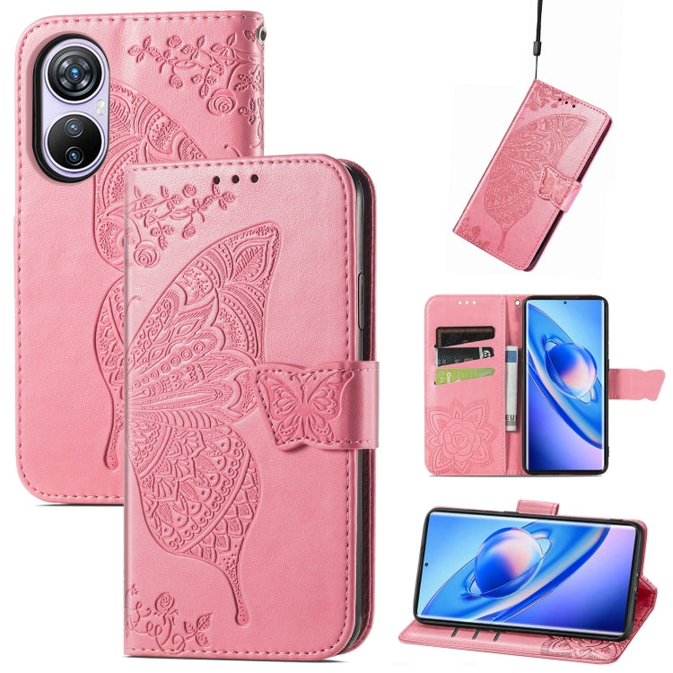 For Blackview A200 Pro Butterfly Love Flower Embossed Leather Phone Case(Pink) - More Brand by PMC TechLife | Online Shopping South Africa | PMC TechLife