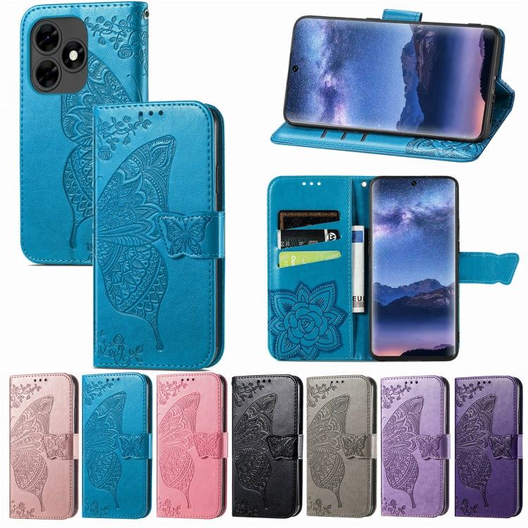 For Blackview A200 Pro Butterfly Love Flower Embossed Leather Phone Case(Black) - More Brand by PMC TechLife | Online Shopping South Africa | PMC TechLife