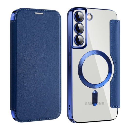 For Samsung Galaxy S22+ 5G Shield MagSafe RFID Anti-theft Leather Phone Case(Dark Blue) - Galaxy S22+ 5G Cases by PMC Jewellery | Online Shopping South Africa | PMC Jewellery | Buy Now Pay Later Mobicred