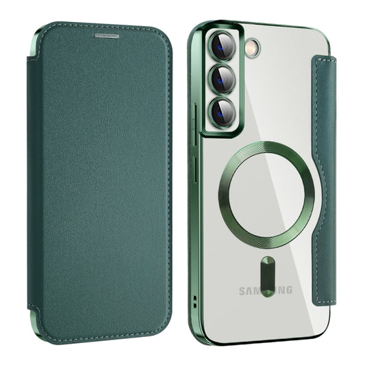 For Samsung Galaxy S22 5G MagSafe Magnetic RFID Anti-theft Leather Phone Case(Green) - Galaxy S22+ 5G Cases by PMC Jewellery | Online Shopping South Africa | PMC Jewellery